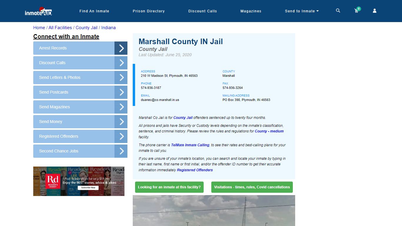 Marshall County IN Jail - Inmate Locator - Plymouth, IN
